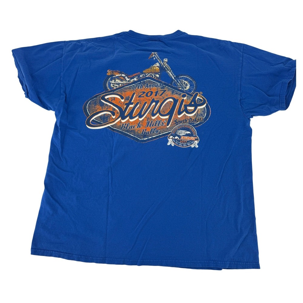 Sturgis‎ 2017 77th Annual Black Hills Rally Blue T-Shirt Unisex Motorcycle
